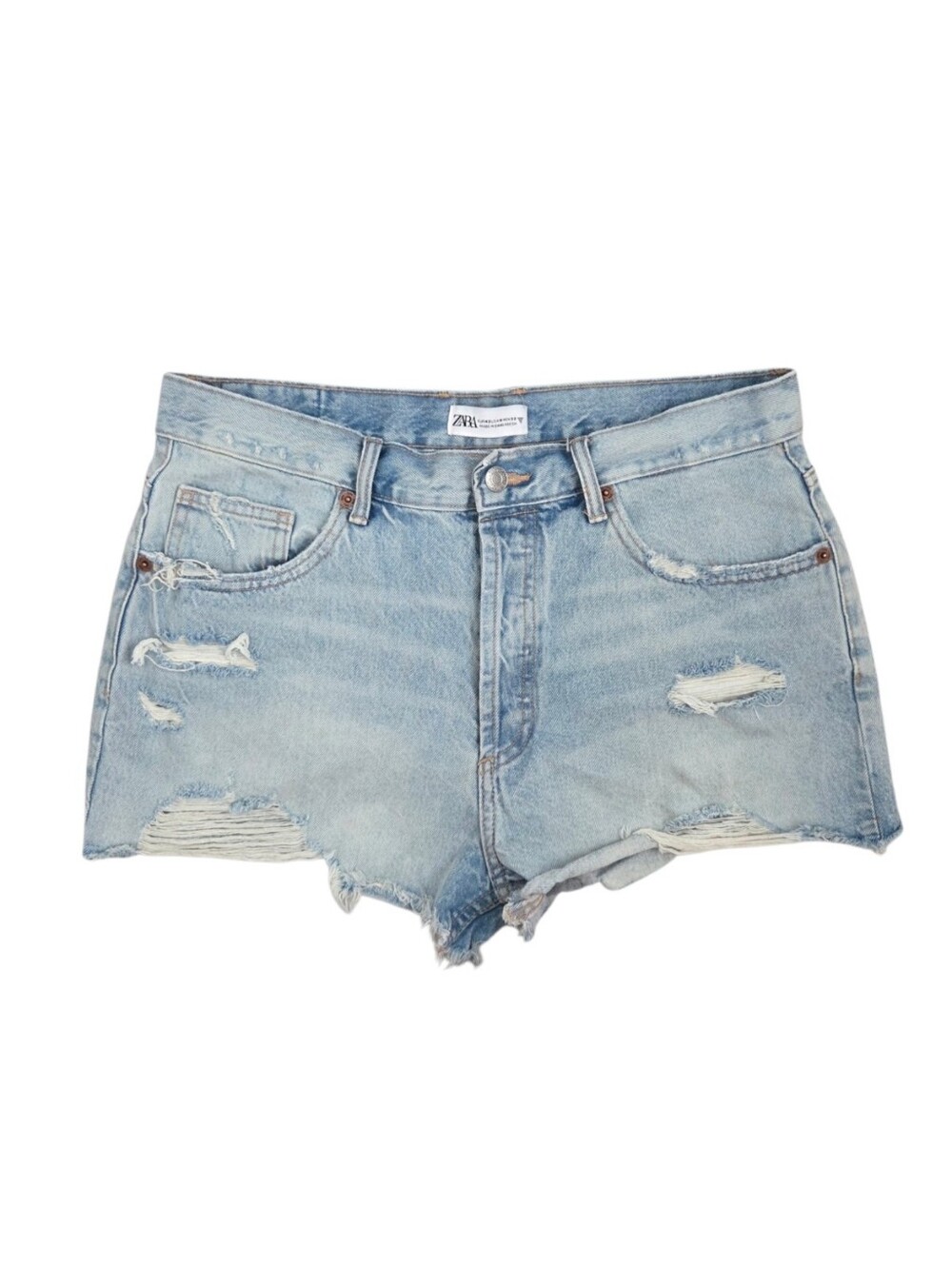 Zara Denim Cut Off Shorts Women's Size 10 Boho Beach